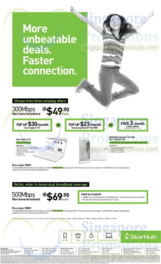 Fibre Home Broadband 300Mbps 49.90, 500Mbps 69.90