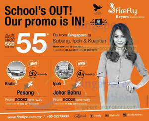 Featured image for (EXPIRED) Firefly From $54 Subang, Ipoh & Kuantan Air Fares Promo 17 – 29 Jun 2014