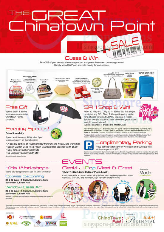 Guess n Win, Free Gift, Free Parking, Evening Specials, Kids Workshop, Genki J-Pop Meet n Greet