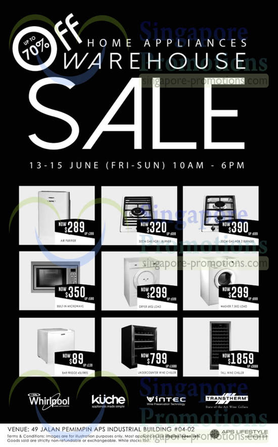 Home Appliances Warehouse Sale 13 Jun 2014