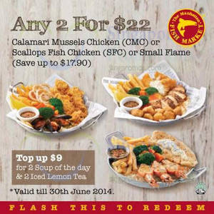 Featured image for (EXPIRED) Manhattan Fish Market Any 2 For $22 Coupon Promo 23 – 30 Jun 2014