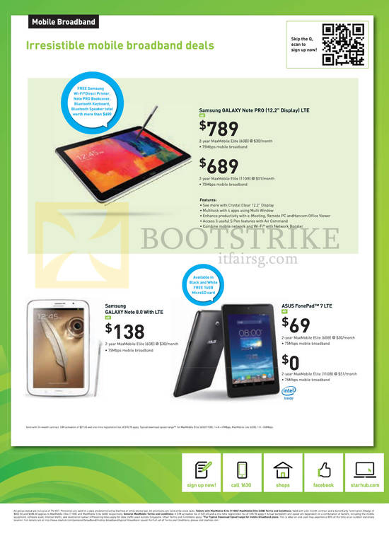 Mobile Broadband Galaxy Note Pro 12.2, Samsung Galaxy Note 8.0, ASUS FonePad