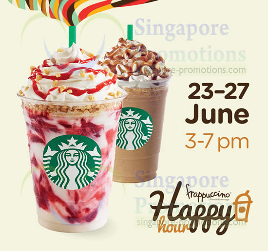 Starbucks Buy 1 Get 1 Free Frappuccino Happy Hour Promo 23 27 Jun 2014