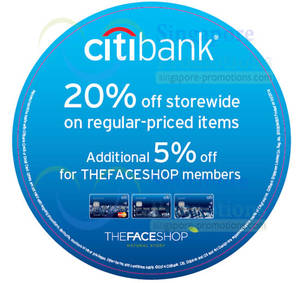 Featured image for (EXPIRED) The Face Shop 20% OFF Storewide For Citibank Cardmembers 17 Jun – 31 Jul 2014