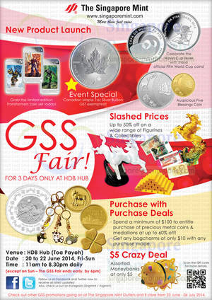 Featured image for (EXPIRED) The Singapore Mint GSS Fair @ HDB Hub 20 – 22 Jun 2014