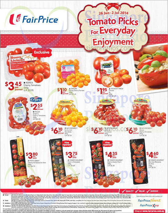 (Till 2 Jul) Tomato Picks Korea, Sakura, Crunchy Fresh, Naturesweet, Pasar, Tomato Gourmet, Petit Sweet