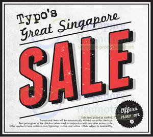 Featured image for (EXPIRED) Typo Great Singapore SALE 30 May 2014