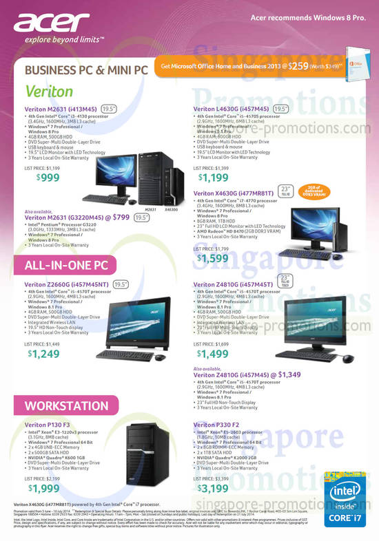 Veriton Desktop PCs, AIO Desktop PCs, Workstation