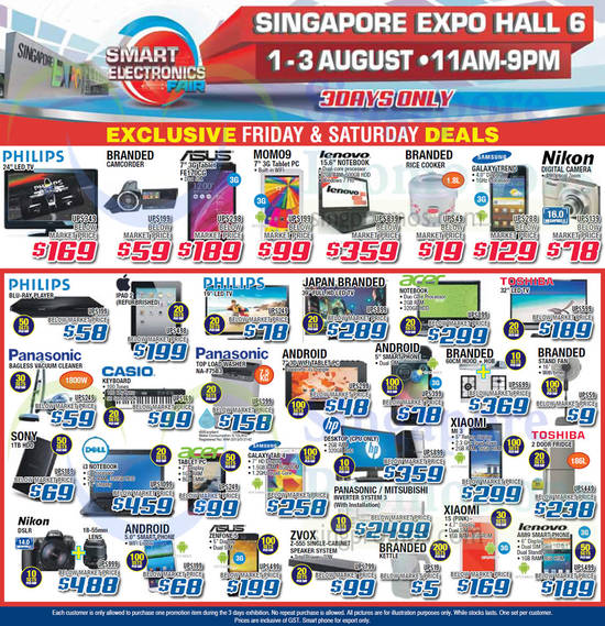 1 Aug Friday n Saturday Deals Tablet, Washer, Smart Phone, Speaker System, Asus, Samsung, Apple, Panasonic, Xiaomi, Lenovo