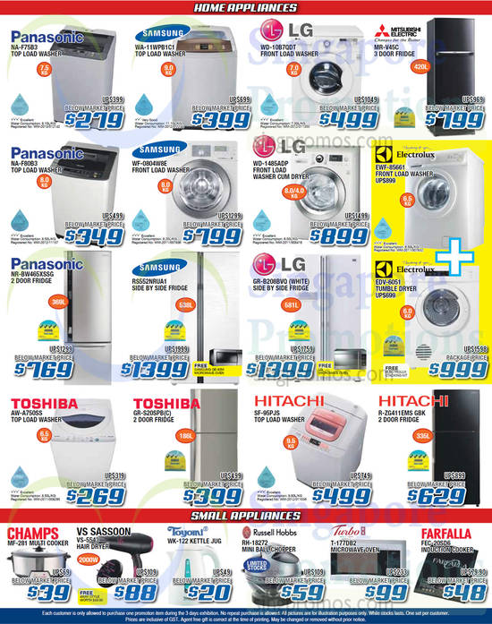 1 Aug Washers, Fridges, Dryer, Multi-Cooker, Hair Dryer, Chopper, Microwave Oven, Induction Cooker