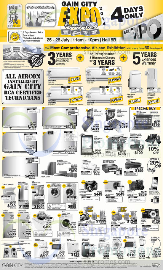 25 Jul TVs, Air Conditioners, Notebooks, Printers, Washers, Fridges, Digital Cameras, Kitchen Appliances