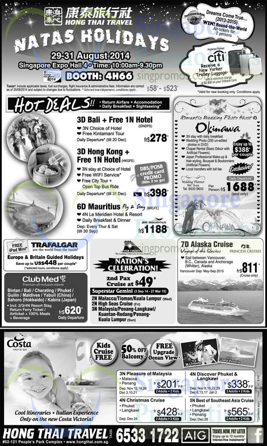 26 Aug Hong Thai Travel Flight, Cruise Deals Bali, HongKong, Mauritius, Okinawa, Malaysia, Phuket, Langkawi