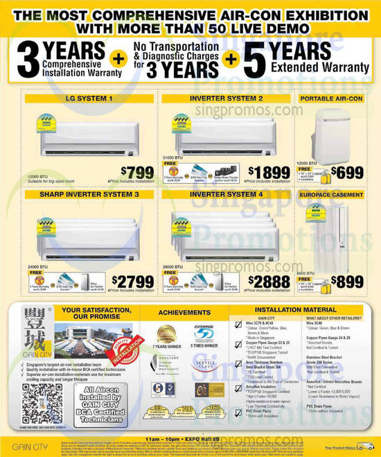 26 Jul Air Conditioners, Portable, Casement, LG, Sharp, Europace