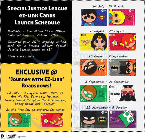 28 Jul Justice League Ezlink Cards Exchange (3 Dollars Applicable)