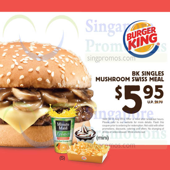 5.95 BK Singles Mushroom Swiss Meal