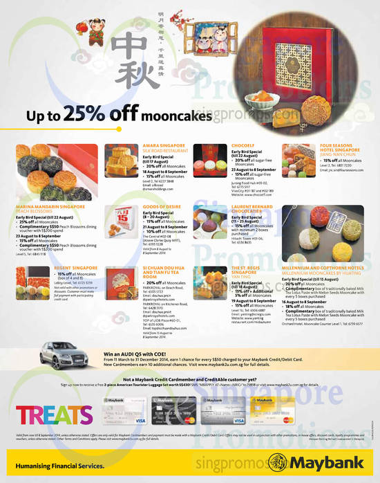 7 Aug Maybank More Mooncake Offers, Silk Road, Amara, Chocoelf, Goods of Desire