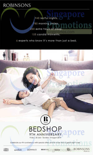 Featured image for (EXPIRED) Robinsons Bedshop 9th Anniversary Offers 25 Jul – 3 Aug 2014