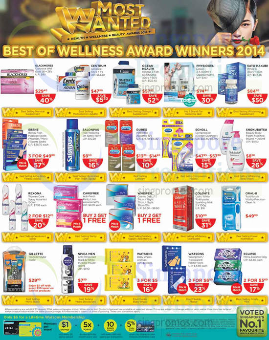 Buy 2 Get 1 Free, Blackmores, Centrum, Sato Hakubi, Physiogel, Scholl, Oral B