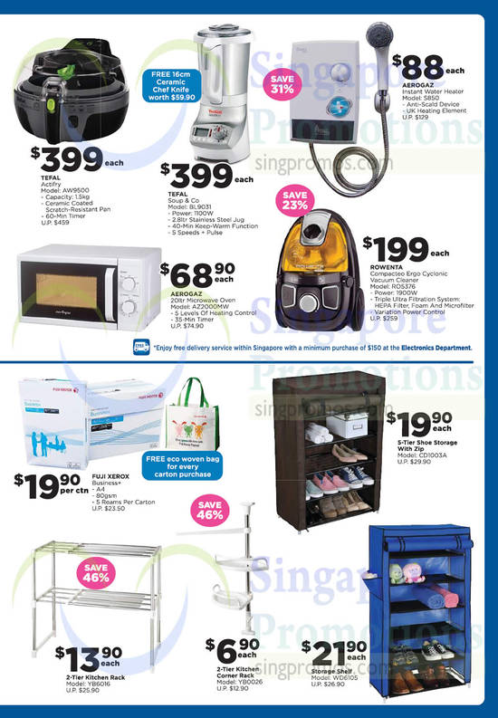 Electronics, Home Basics, Microwave Oven, Water Heater, Vacuum Cleaner, Tefal, Aerogaz, Rowenta, Actifry