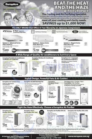Featured image for Europace Air Conditioners, Fans & Air Purifier Offers 23 Jul 2014