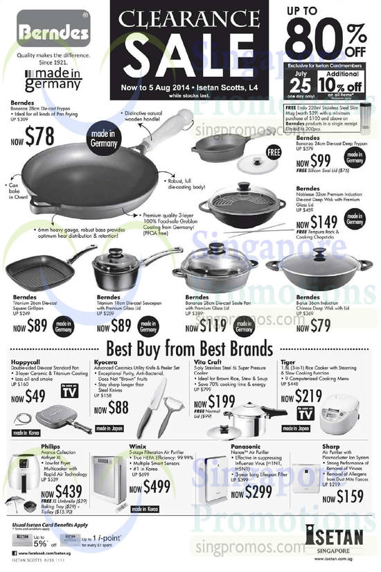 Isetan Kitchenware Clearance Sale 24 Jul 2014