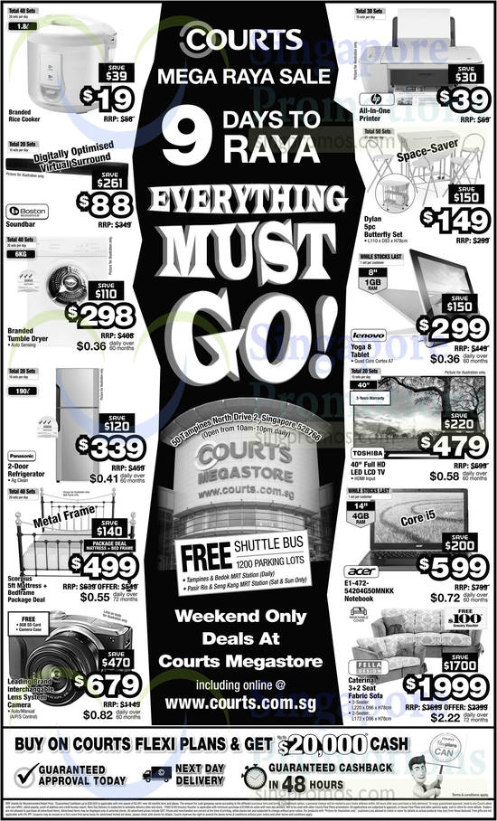 Megastore Featured Offers, Washers, Printers, Rice Cookers, TVs, Notebooks, Fridges, HP, Panasonic, Toshiba, Acer