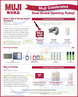 Featured image for Muji Grand Opening Offers @ VivoCity & Changi Airport 3 Jul 2014