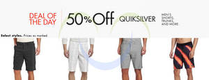 Featured image for (EXPIRED) Quiksilver 50% OFF Men’s Shorts, Trunks & More 24hr Promo 30 – 31 Jul 2014