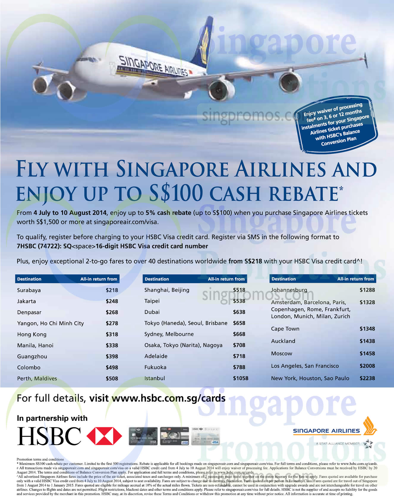 Singapore Airlines Up To 100 Cash Rebate For HSBC Visa Cardmembers 11 