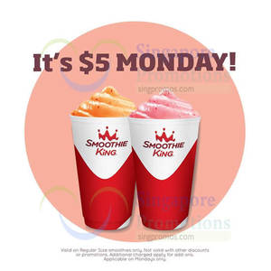Featured image for Smoothie King $5 Smoothies Mondays Promo 14 Jul 2014