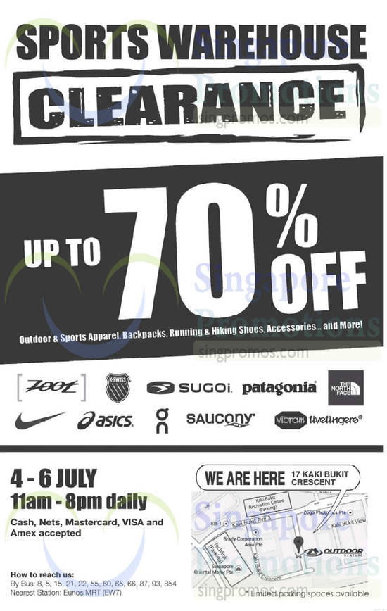 Sports Warehouse Clearance 4 Jul 2014