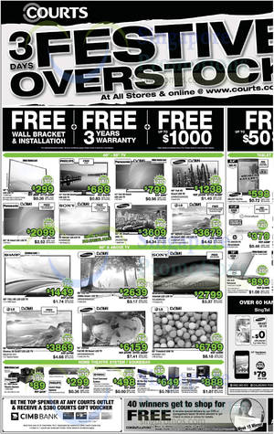 Featured image for (EXPIRED) Courts 3 Days Festive Overstock Clearance Sale 26 – 28 Jul 2014