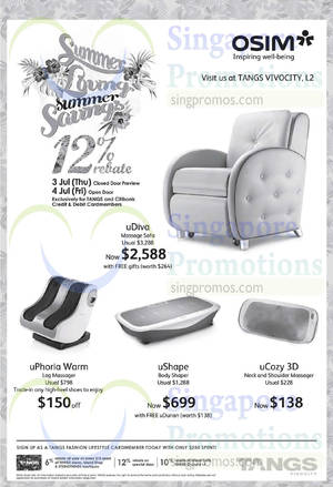 Featured image for Tangs Osim Offers 3 Jul 2014