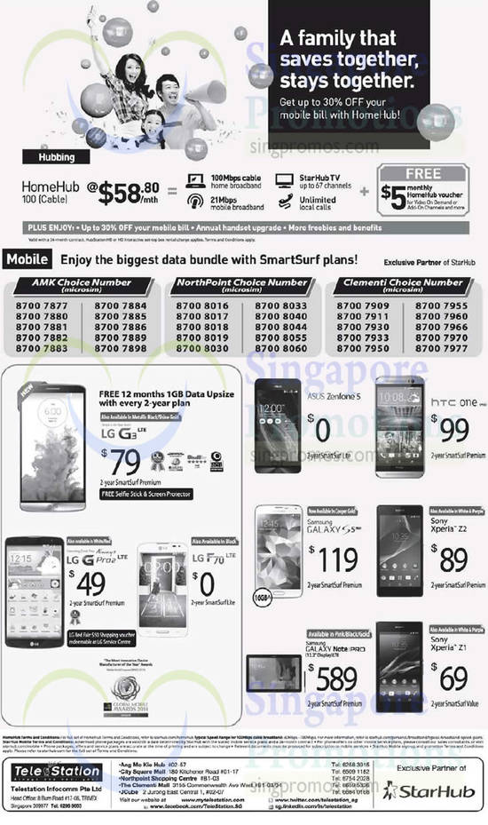 TeleStation LG G3, G Pro2, F70, ASUS Zenfone 5, HTC One, Samsung Galaxy S5, Note Pro, Sony Xperia Z2, Xperia Z1