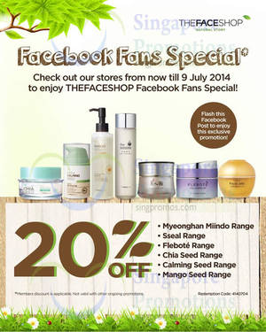 Featured image for (EXPIRED) The Face Shop 20% OFF Selected Ranges 4 – 9 Jul 2014