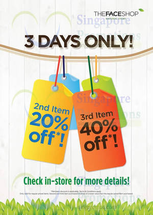 Featured image for (EXPIRED) The Face Shop 20% OFF 2nd Item, 40% Off 3rd Item Promo 7 – 9 Jul 2014