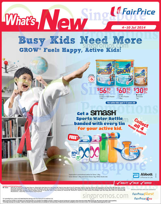 (Till 10 Jul) Grow Milk Powder, Free Smash Sports Water Bottle