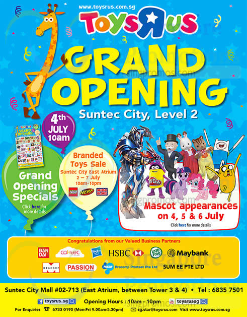 Featured image for Toys "R" Us Grand Opening Specials @ Suntec 2 - 7 Jul 2014