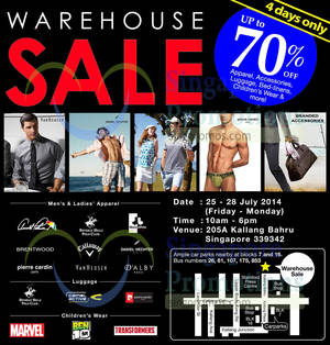 Featured image for YG Marketing Warehouse SALE Up To 70% OFF 25 – 28 Jul 2014