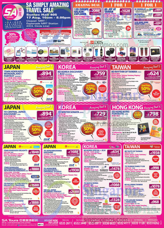 14 Aug 1 For 1 Deals, Japan, Korea, Taiwan, Hong Kong