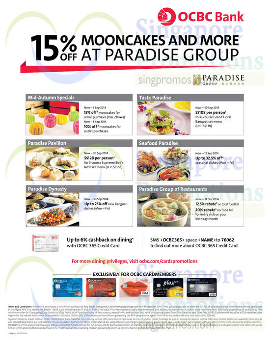 26 Aug Mid Autumn Specials, Taste Paradise, Seafood Paradise, Paradise Pavilion, Paradise Dynasty, Paradise Group of Restaurants