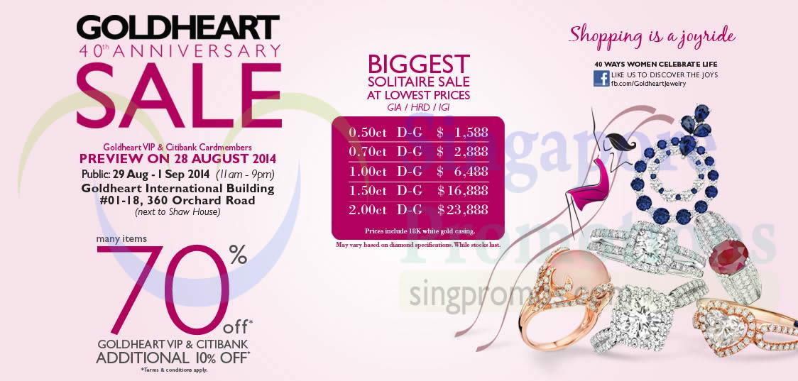 Featured image for GoldHeart 40th Anniversary Sale 29 Aug - 1 Sep 2014