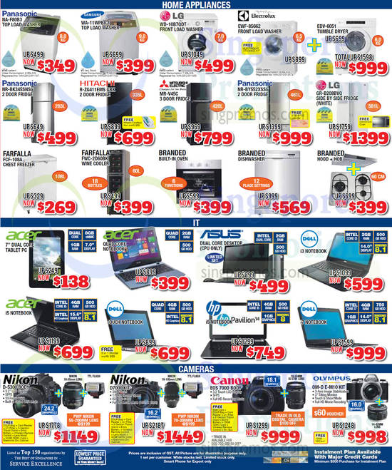 29 Aug Home Appliances, IT Products, Digital Cameras, Acer, Asus, HP, Panasonic, LG, Hitachi