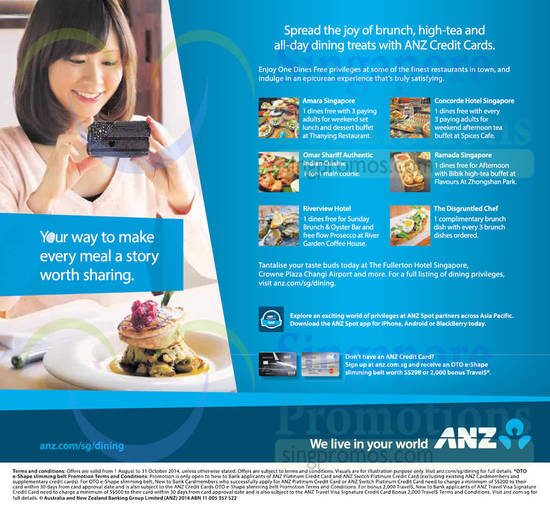 ANZ Dining Deals 1 Aug 2014