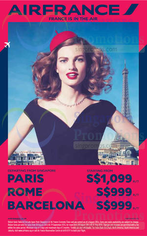 Featured image for (EXPIRED) Air France From $999 Promo Air Fares 20 Aug – 19 Sep 2014