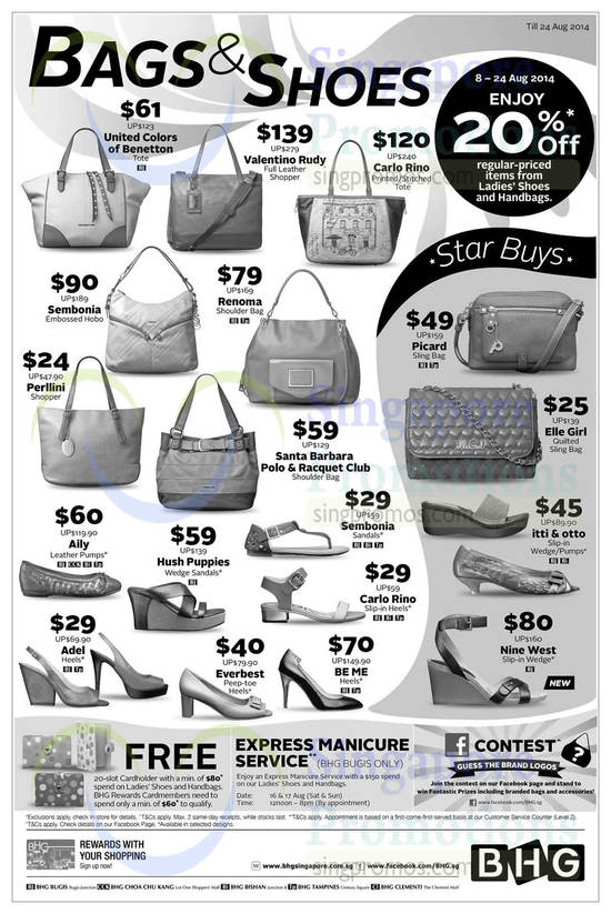 BHG Bags n Shoes Offers 8 Aug 2014