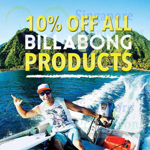 Featured image for (EXPIRED) Billabong 10% OFF Storewide @ Isetan 22 – 24 Aug 2014