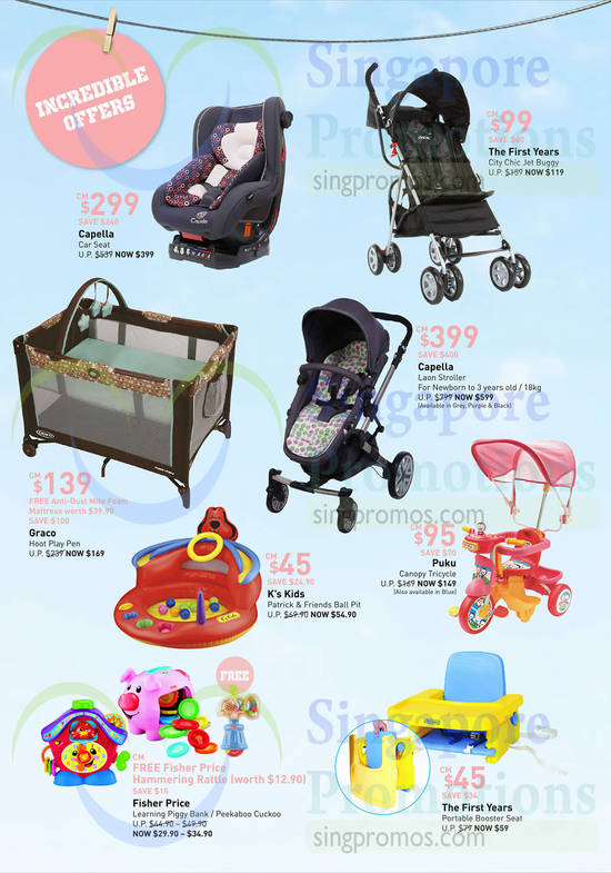 Car Seat, Stroller, Play Pen, Graco, Capella, Puku, The First Years, Buggy