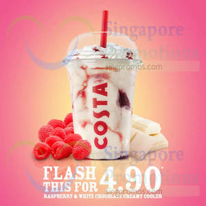 Featured image for Costa Coffee $4.90 Raspberry & White Chocolate Coupon 8 – 10 Aug 2014