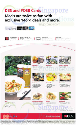 Featured image for DBS/POSB 1 For 1 Dining Deals 28 Aug – 30 Nov 2014